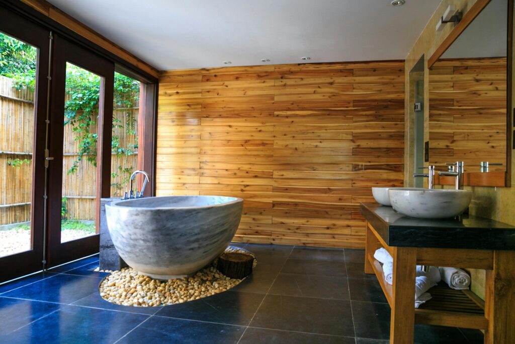 Luxury bathroom design in Dallas by John Ross – biophilic and wellness-focused